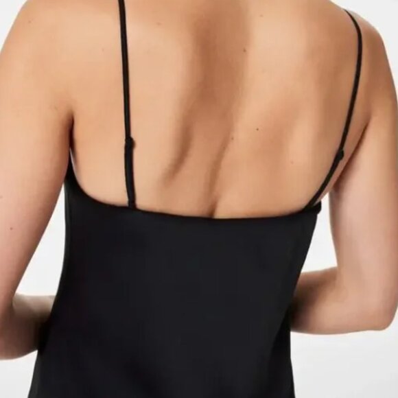 SPANX Reversible Cami Black Crepe Satin Tank Top Size Medium - Picture 3 of 7